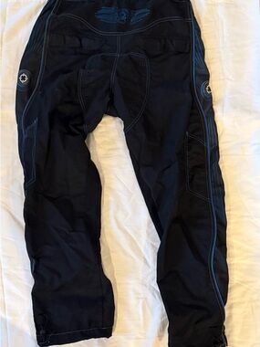 Men's Black Paintball Tactical Pants with Blue Stitching